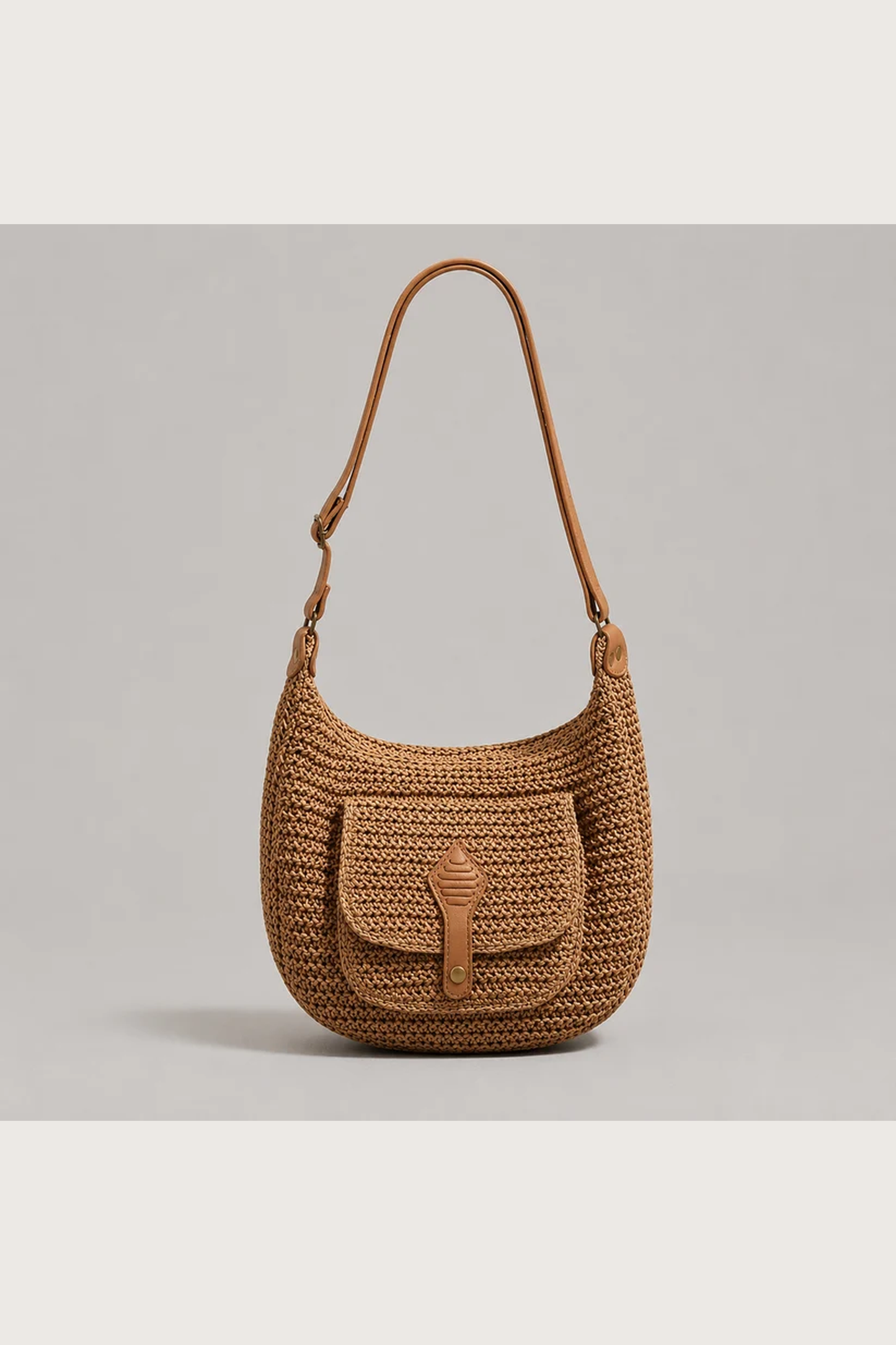CHIARA | Bolso de hombro trenzado para el día a día, color marrón