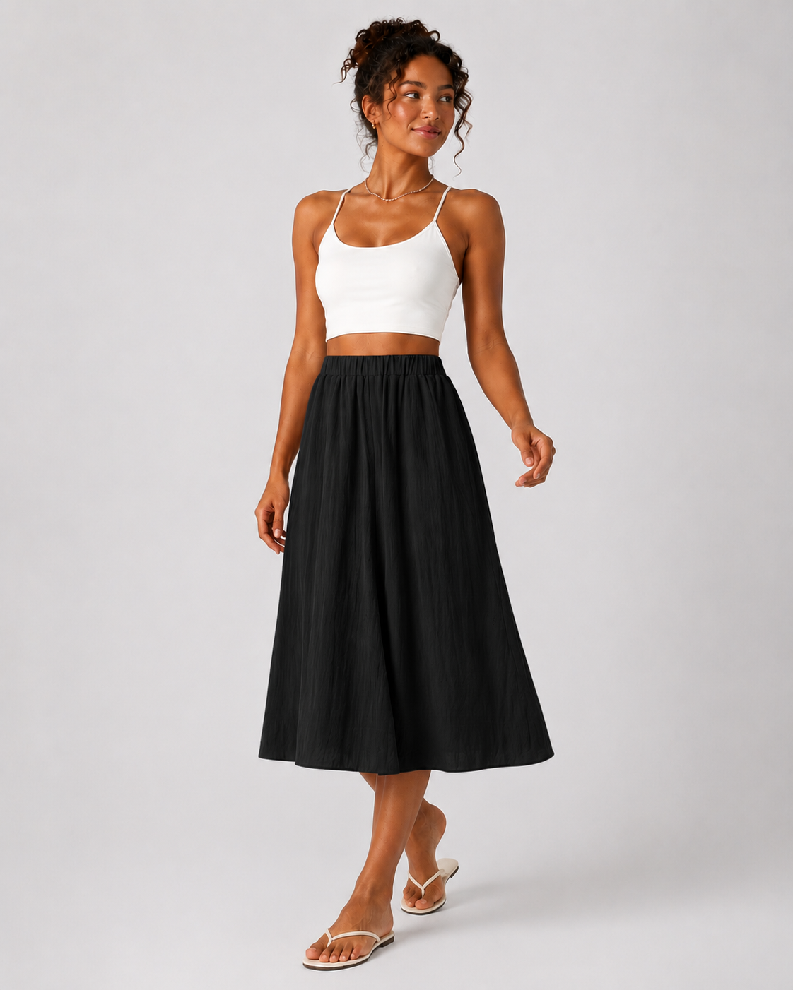 NATALIA | Pantalón falda fluido de lino