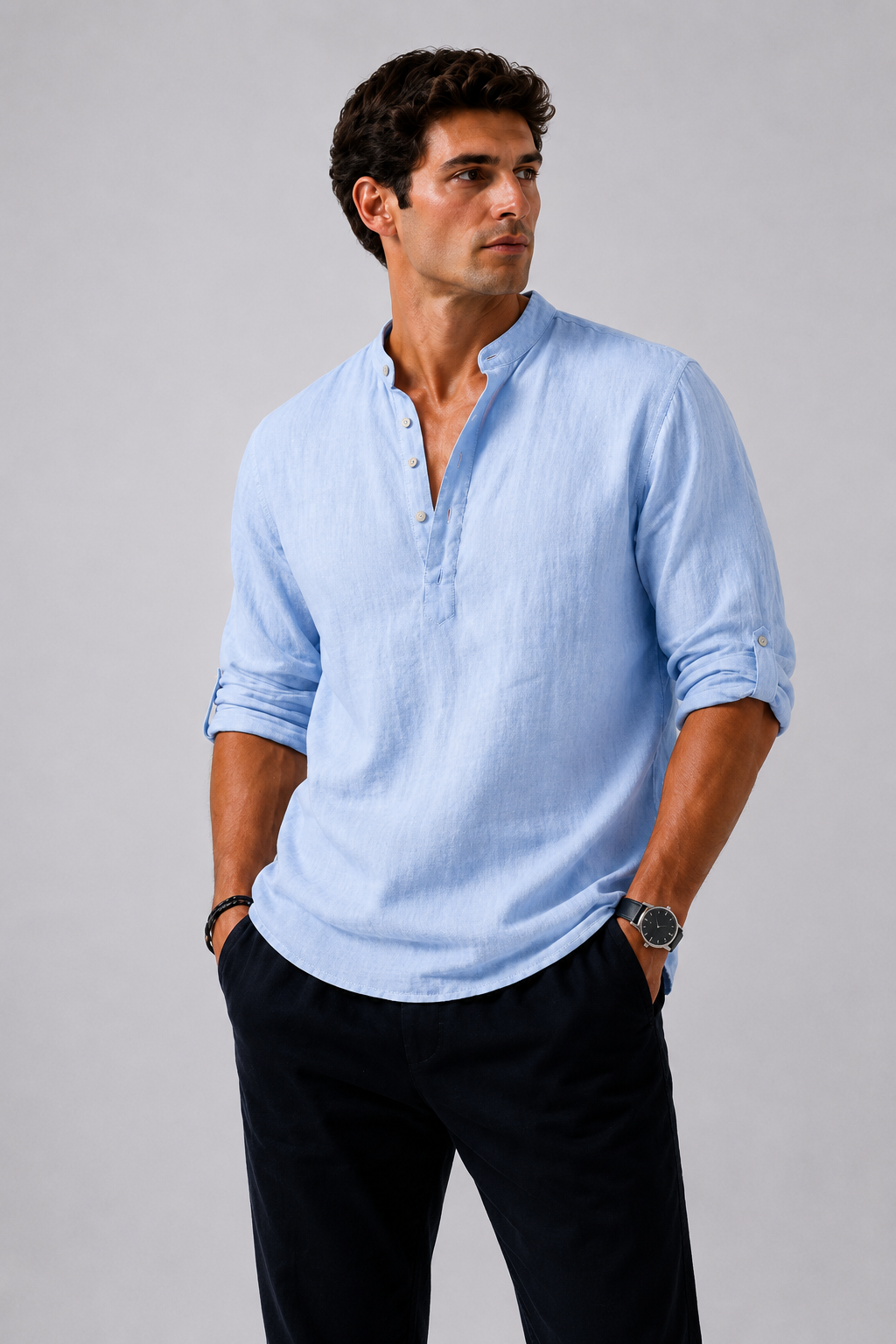LISSANDRO | Camisa informal de manga larga de lino