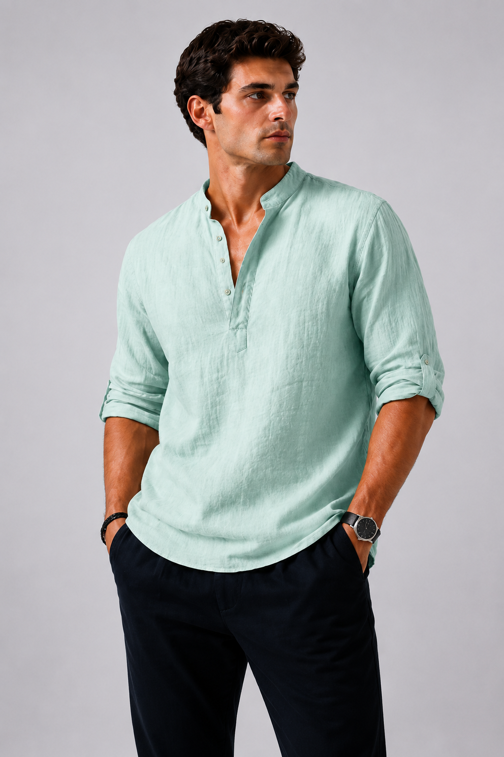 LISSANDRO | Camisa informal de manga larga de lino