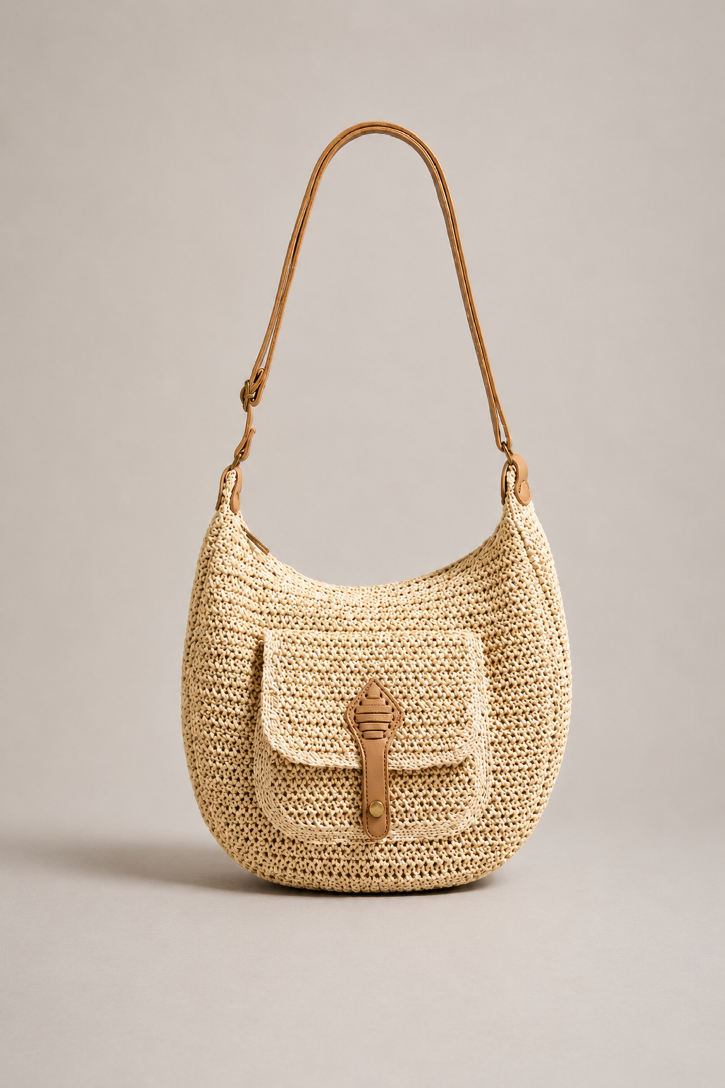 VALENTINA | Bolso de hombro trenzado para el día a día, color beige